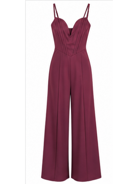 Jumpsuit Donna Elegante Con Corpetto Drappeggiato E Pantalone Pa