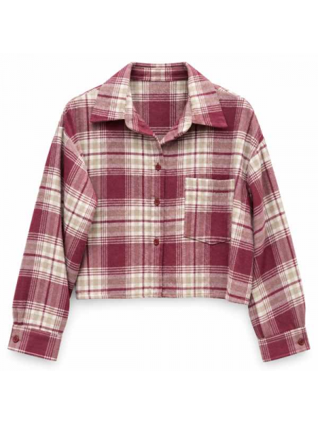 Camicia Crop A Quadri Con Taschino